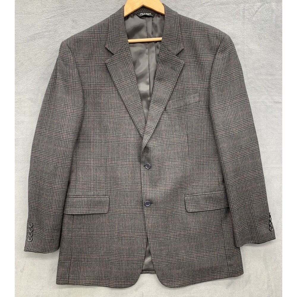 Jos A Bank Sport Coat Mens Size 44L Gray Single Breasted Vented Notch Two Button - Picture 1 of 16